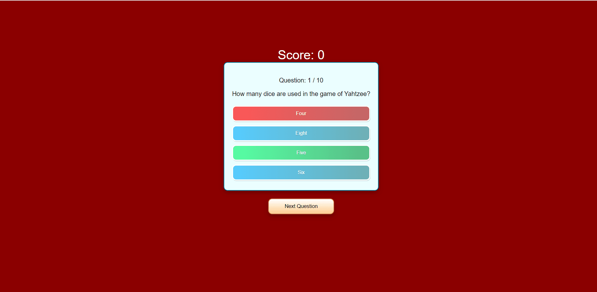 React.js Quiz Game!